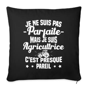 Pas parfaite mais je suis Agricultrice Femme Cool - Housse de coussin décorative 45 x 45 cm - noir - Devant
