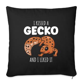 I kissed a Gecko and I liked it - Sofakissenbezug 45 x 45 cm - Schwarz - Vorne