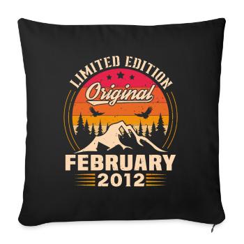 Cadeau D'anniversaire Nées En Février 2012 - Housse de coussin décorative 45 x 45 cm - noir - Devant