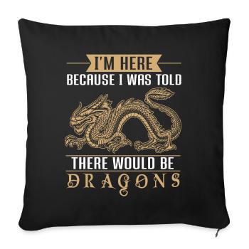 Men Boys Medieval Dragon Lover - Sofa pillowcase 17,3'' x 17,3'' (45 x 45 cm) - black - Front