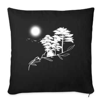 Outdoor Nature Forest Birds Sun - Sofa pillowcase 17,3'' x 17,3'' (45 x 45 cm) - black - Front