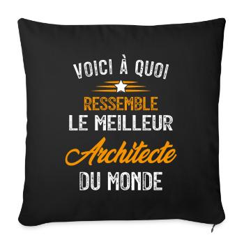 Voici à quoi ressemble le meilleur Architecte - Housse de coussin décorative 45 x 45 cm - noir - Devant