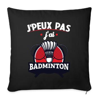 Je Peux Pas J'ai Badminton - Housse de coussin décorative 45 x 45 cm - noir - Devant