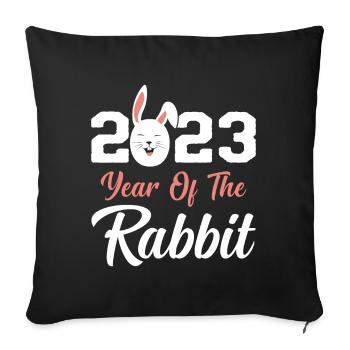 Year of the Rabbit Chinese New Year 2023 - Sofa pillowcase 17,3'' x 17,3'' (45 x 45 cm) - black - Front