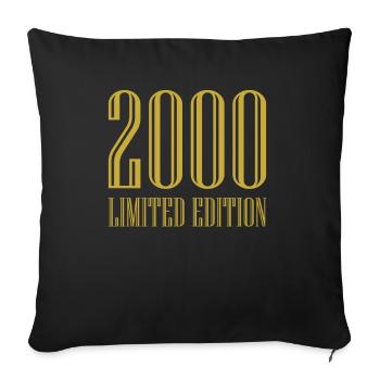 2000 Limited Edition Birthday Gift Wife Husband - Sofa pillowcase 17,3'' x 17,3'' (45 x 45 cm) - black - Front