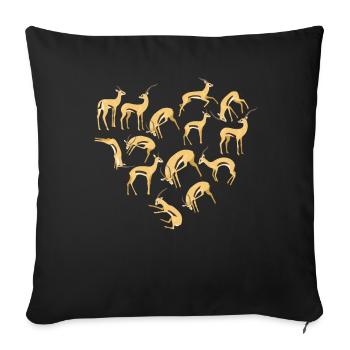 Herz Antilope - Sofakissenbezug 45 x 45 cm - Schwarz - Vorne
