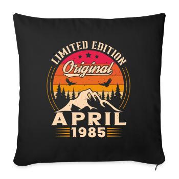 Vintage Nées En Avril 1985 Cadeau D'anniversaire - Housse de coussin décorative 45 x 45 cm - noir - Devant