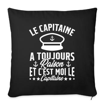 Le Capitaine A Toujours Raison C'est Moi Capitaine - Housse de coussin décorative 45 x 45 cm - noir - Devant