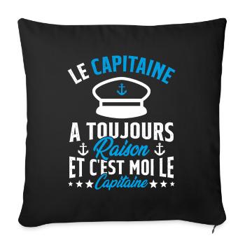 Le Capitaine A Toujours Raison C'est Moi Capitaine - Housse de coussin décorative 45 x 45 cm - noir - Devant