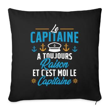 Le Capitaine A Toujours Raison C'est Moi Capitaine - Housse de coussin décorative 45 x 45 cm - noir - Devant
