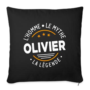 Olivier L'Homme Le Mythe La Légende - Housse de coussin décorative 45 x 45 cm - noir - Devant