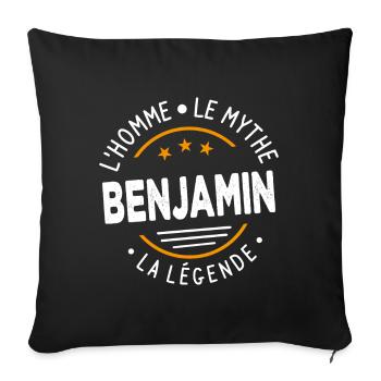 Benjamin L'Homme Le Mythe La Légende - Housse de coussin décorative 45 x 45 cm - noir - Devant