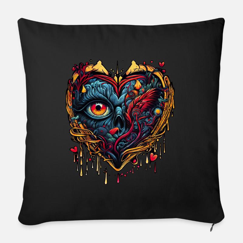 Amour mystère - Housse de coussin décorative 45 x 45 cm - noir