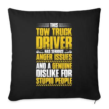 Conducteur de dépanneuse de service - Housse de coussin décorative 45 x 45 cm - noir - Devant