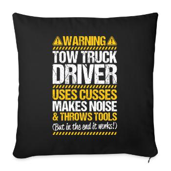 Conducteur de dépanneuse de service - Housse de coussin décorative 45 x 45 cm - noir - Devant