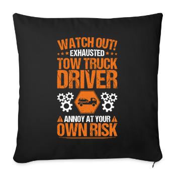 Conducteur de dépanneuse de service - Housse de coussin décorative 45 x 45 cm - noir - Devant