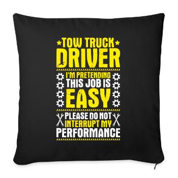 Conducteur de dépanneuse de service - Housse de coussin décorative 45 x 45 cm - noir - Devant