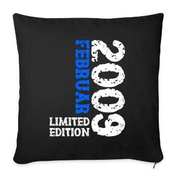 2009 February Limited Edition Birthday Man Woman - Sofa pillowcase 17,3'' x 17,3'' (45 x 45 cm) - black - Front