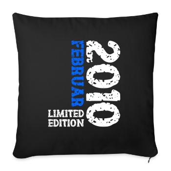2010 Février Édition Limitée Anniversaire Homme Femme - Housse de coussin décorative 45 x 45 cm - noir - Devant