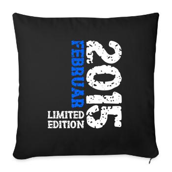 2015 Février Édition Limitée Cadeau D’anniversaire - Housse de coussin décorative 45 x 45 cm - noir - Devant