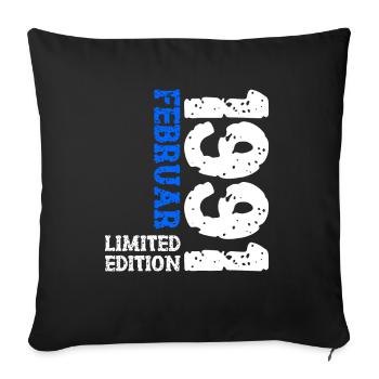 1991 février édition limitée anniversaire homme femme - Housse de coussin décorative 45 x 45 cm - noir - Devant