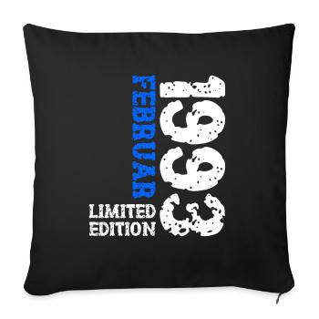 1993 Février Édition Limitée Anniversaire Homme Femme - Housse de coussin décorative 45 x 45 cm - noir - Devant
