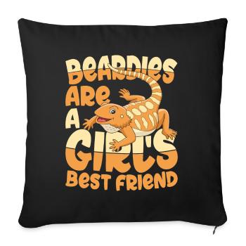 Beardies Are A Girls Best Friend für - Sofakissenbezug 45 x 45 cm - Schwarz - Vorne