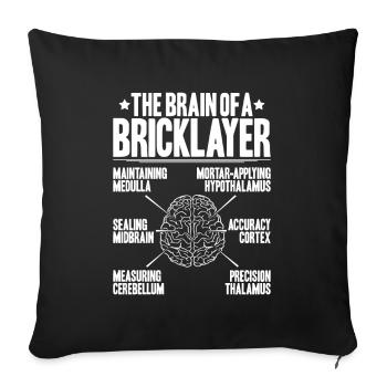 Maître Maçonnerie Maçonnerie Maçon Maçon - Housse de coussin décorative 45 x 45 cm - noir - Devant