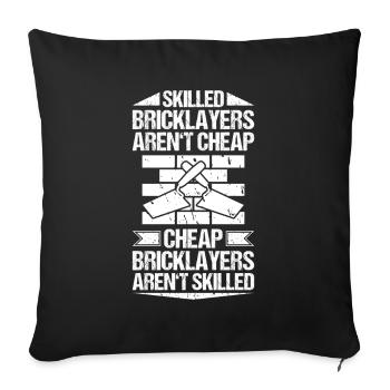 Maître Maçonnerie Maçonnerie Maçon Maçon - Housse de coussin décorative 45 x 45 cm - noir - Devant