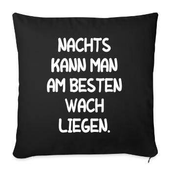 Müde Schlaflos Wach Bleiben Mitarbeiter Geschenk - Sofakissenbezug 45 x 45 cm - Schwarz - Vorne