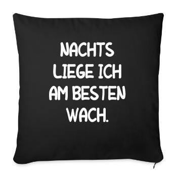 Müde Schlaflos Wach Bleiben Mitarbeiter Geschenk - Sofakissenbezug 45 x 45 cm - Schwarz - Vorne