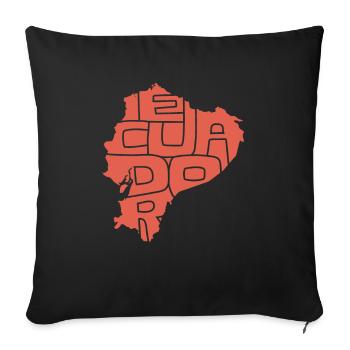 Équateur Pays République de l’Équateur Amérique du Sud Cadeau - Housse de coussin décorative 45 x 45 cm - noir - Devant
