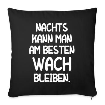 Müde Schlaflos Wach Bleiben Mitarbeiter Geschenk - Sofakissenbezug 45 x 45 cm - Schwarz - Vorne