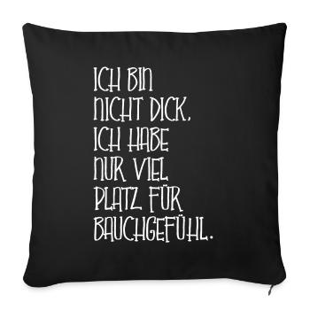 Lustiger Spruch Mollig Sein Damen Herren Geschenk - Sofakissenbezug 45 x 45 cm - Schwarz - Vorne