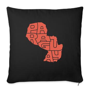 Paraguay République Caraïbes Amérique du Sud Fun Cadeau - Housse de coussin décorative 45 x 45 cm - noir - Devant