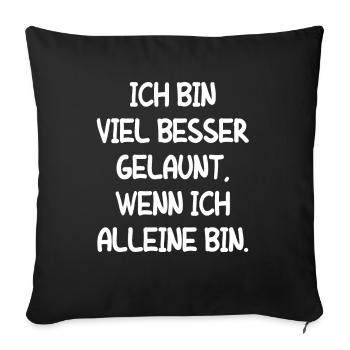 Leise Sein Still Ruhe Männer Frauen Kind Geschenk - Sofakissenbezug 45 x 45 cm - Schwarz - Vorne