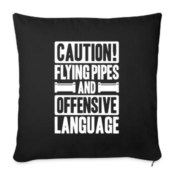 Pipeline Constructor Pipeline Construction Pipelayer - Sofa pillowcase 17,3'' x 17,3'' (45 x 45 cm) - black - Front