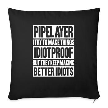 Pipeline Constructor Pipeline Construction Pipelayer - Sofa pillowcase 17,3'' x 17,3'' (45 x 45 cm) - black - Front