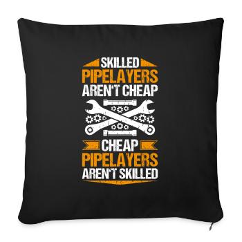 Pipeline Constructor Pipeline Construction Pipelayer - Sofa pillowcase 17,3'' x 17,3'' (45 x 45 cm) - black - Front