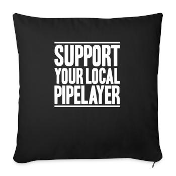 Pipeline Constructor Pipeline Construction Pipelayer - Sofa pillowcase 17,3'' x 17,3'' (45 x 45 cm) - black - Front