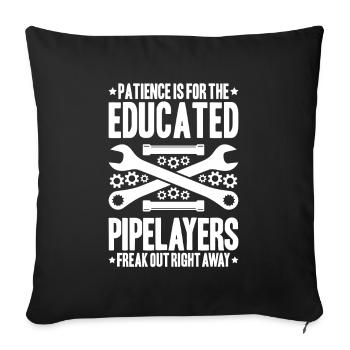 Pipeline Constructor Pipeline Construction Pipelayer - Sofa pillowcase 17,3'' x 17,3'' (45 x 45 cm) - black - Front