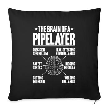 Pipeline Constructor Pipeline Construction Pipelayer - Sofa pillowcase 17,3'' x 17,3'' (45 x 45 cm) - black - Front