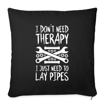 Pipeline Constructor Pipeline Construction Pipelayer - Sofa pillowcase 17,3'' x 17,3'' (45 x 45 cm) - black - Front