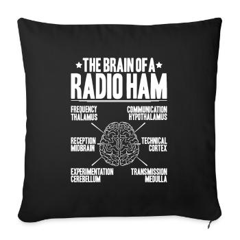 Amateurfunker Amateurfunk Radio Ham Amateur Radio - Sofa pillowcase 17,3'' x 17,3'' (45 x 45 cm) - black - Front