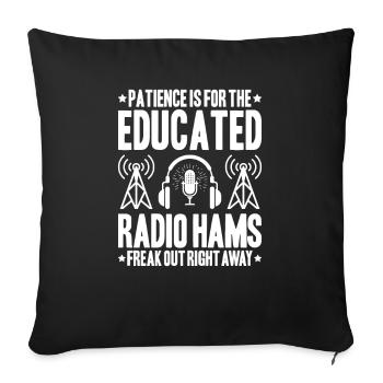 Amateurfunker Amateurfunk Radio Ham Amateur Radio - Sofa pillowcase 17,3'' x 17,3'' (45 x 45 cm) - black - Front