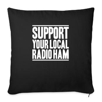 Amateurfunker Amateurfunk Radio Ham Amateur Radio - Sofa pillowcase 17,3'' x 17,3'' (45 x 45 cm) - black - Front