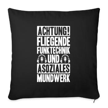 Amateurfunker Amateurfunk Radio Ham Amateur Radio - Sofakissenbezug 45 x 45 cm - Schwarz - Vorne