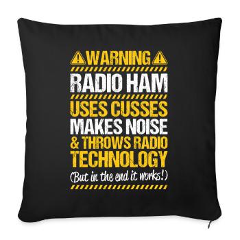 Amateurfunker Amateurfunk Radio Ham Amateur Radio - Sofa pillowcase 17,3'' x 17,3'' (45 x 45 cm) - black - Front