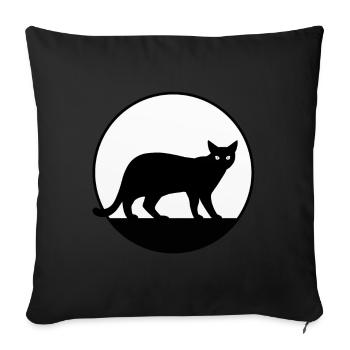 Cute Cat Motif Sticker Apron Cup Shirt - Sofa pillowcase 17,3'' x 17,3'' (45 x 45 cm) - black - Front