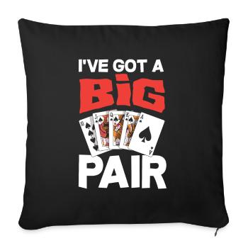 Joueur de poker Joueur de poker Cadeau de poker - Housse de coussin décorative 45 x 45 cm - noir - Devant
